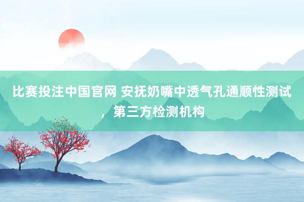 比赛投注中国官网 安抚奶嘴中透气孔通顺性测试，第三方检测机构