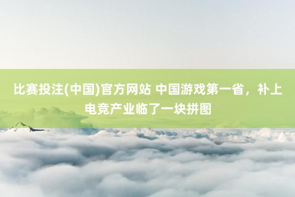 比赛投注(中国)官方网站 中国游戏第一省，补上电竞产业临了一块拼图
