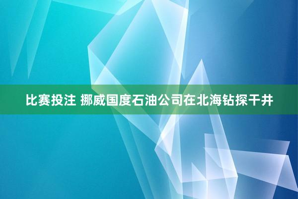 比赛投注 挪威国度石油公司在北海钻探干井